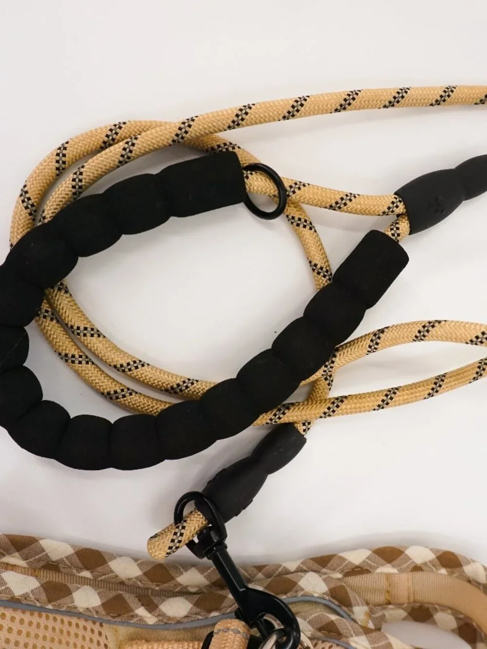 Haapaw Dog Cat Harness & Leash Set Tan Reflective Padded Size Medium